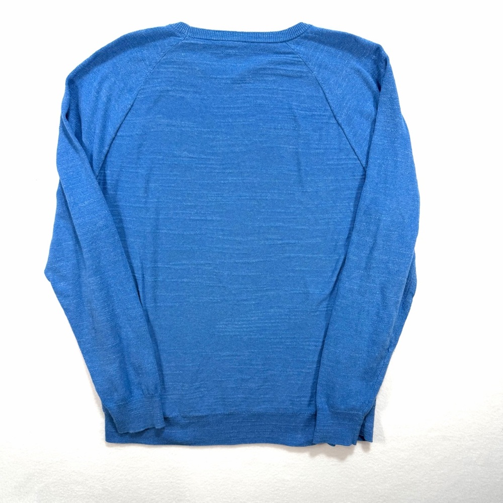 J Crew Men's Crewneck Sweater Shirt Top XL Pullover Blue Cotton Soft Comfy - Picture 2 of 4